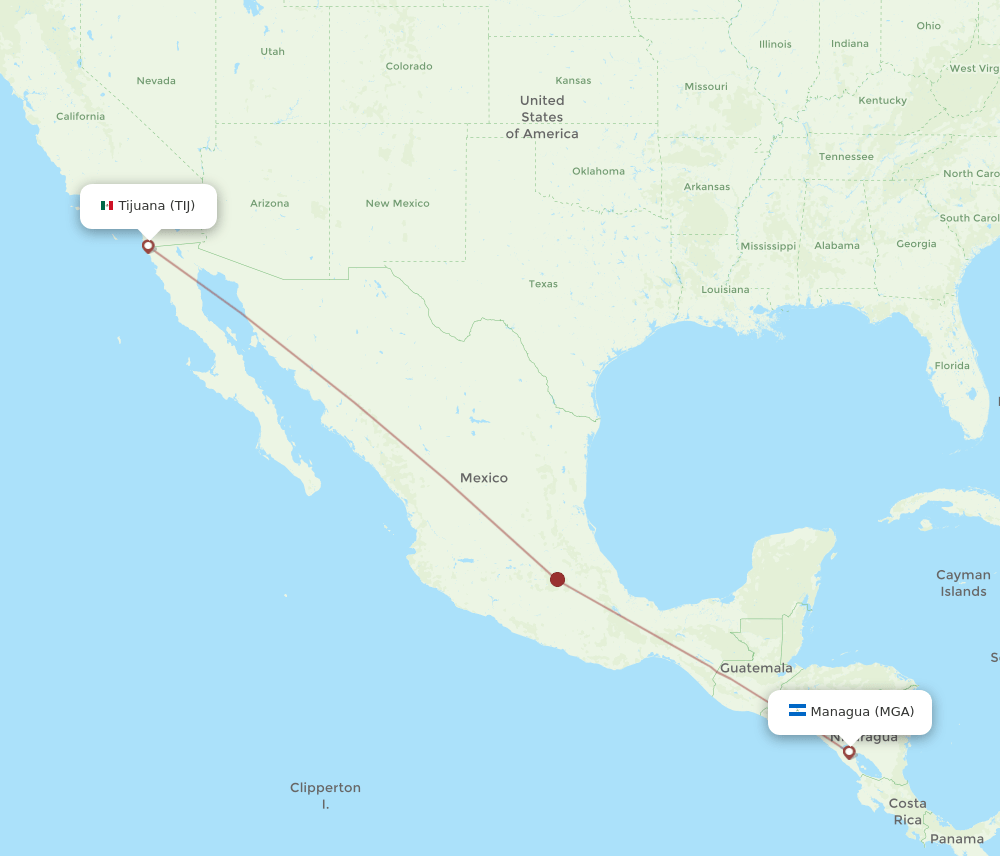 MGA-TIJ flight routes