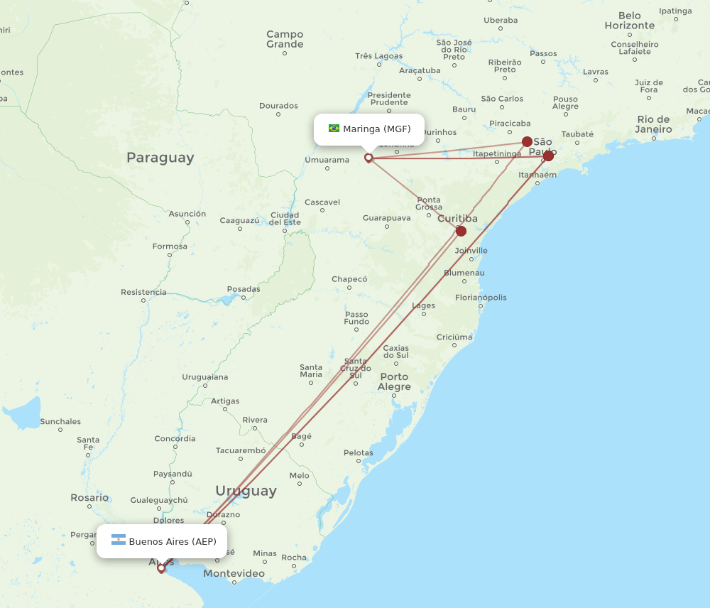 MGF-AEP flight routes