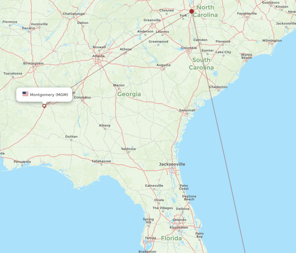 MGM to FPO flights and routes map