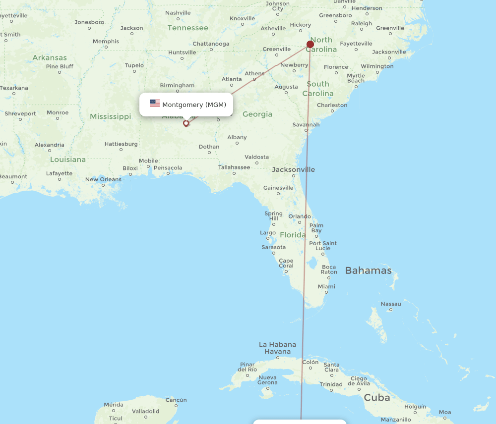 MGM-GCM flight routes
