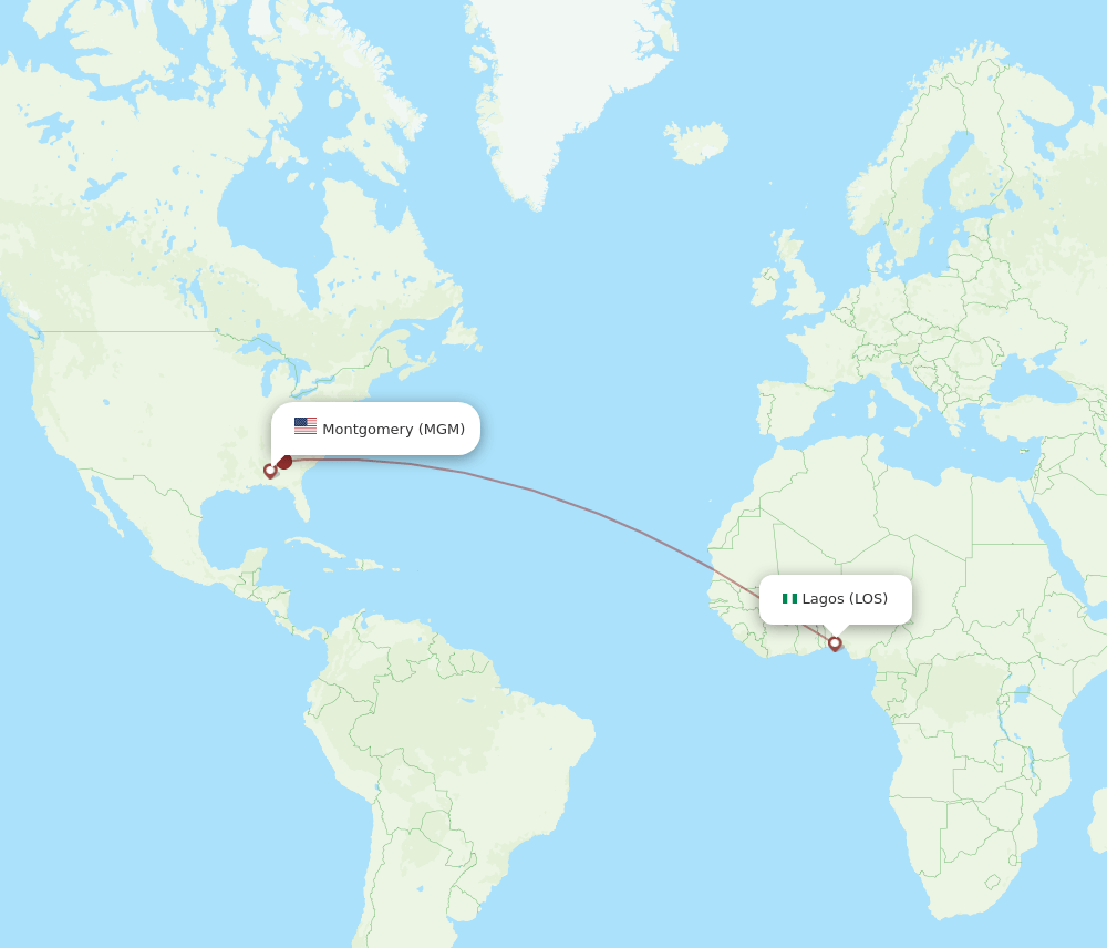 MGM-LOS flight routes