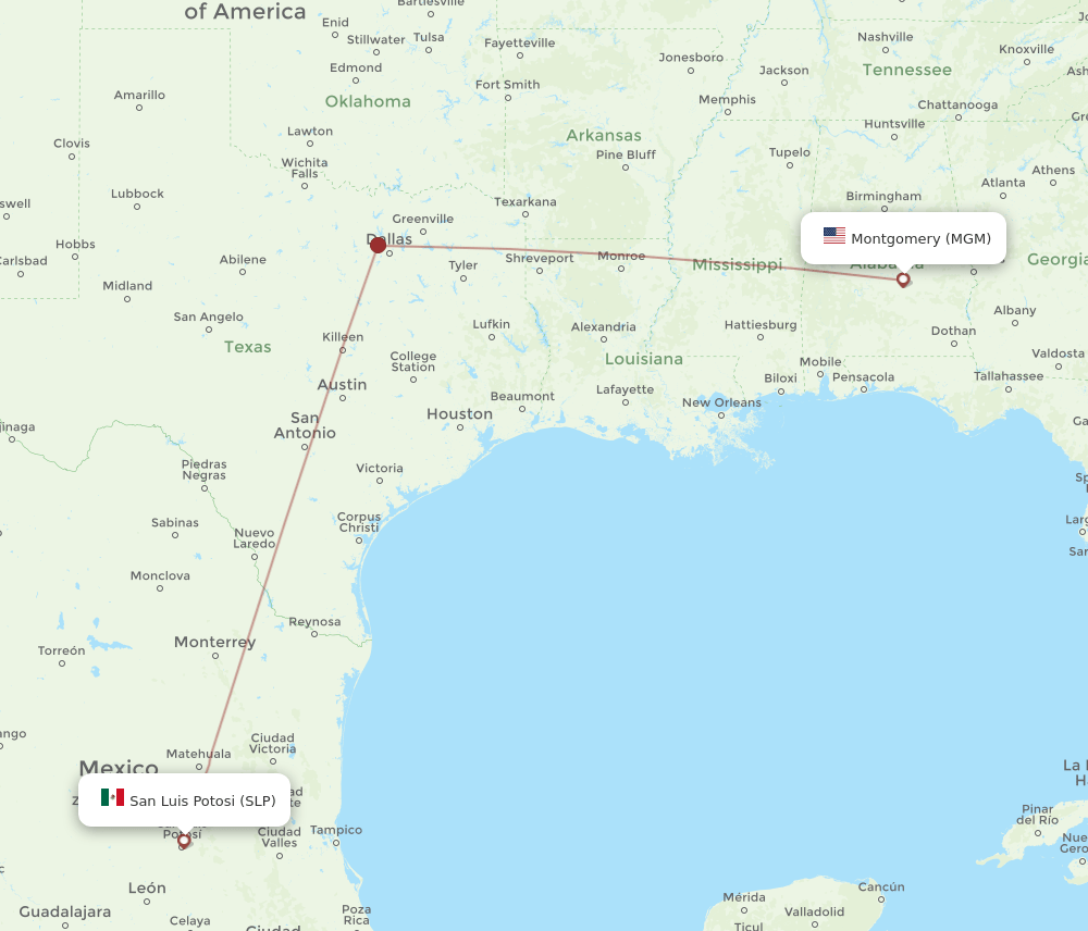 MGM-SLP flight routes