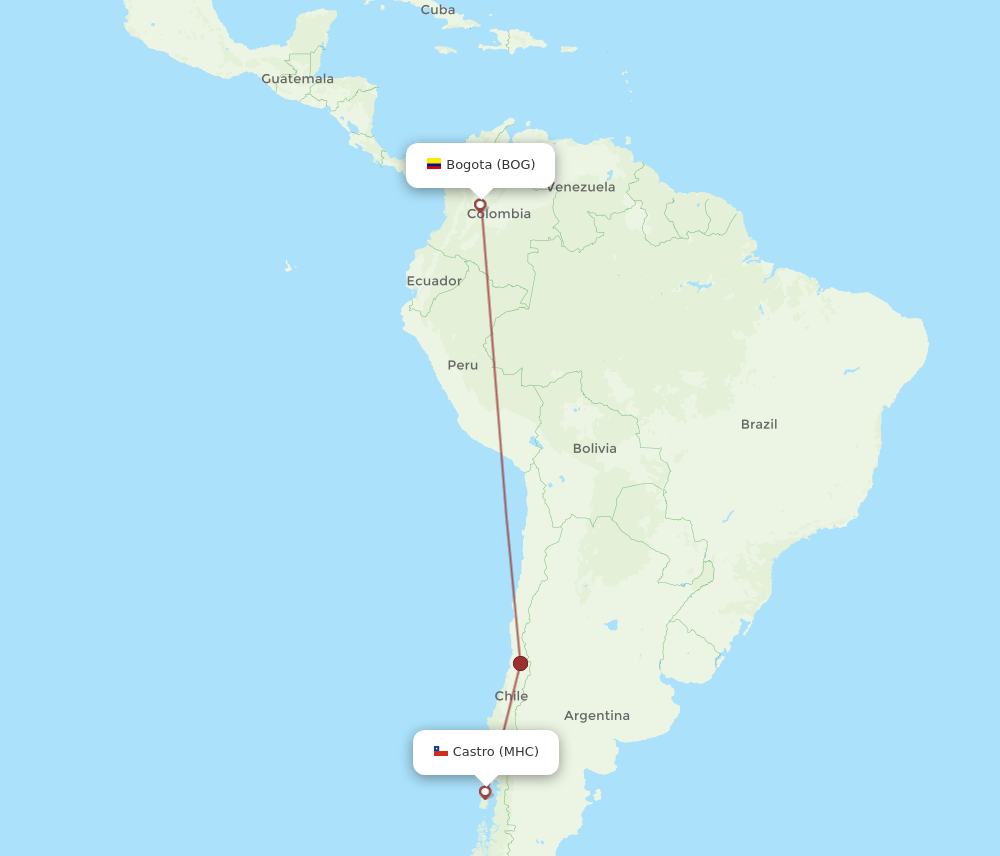 MHC-BOG flight routes