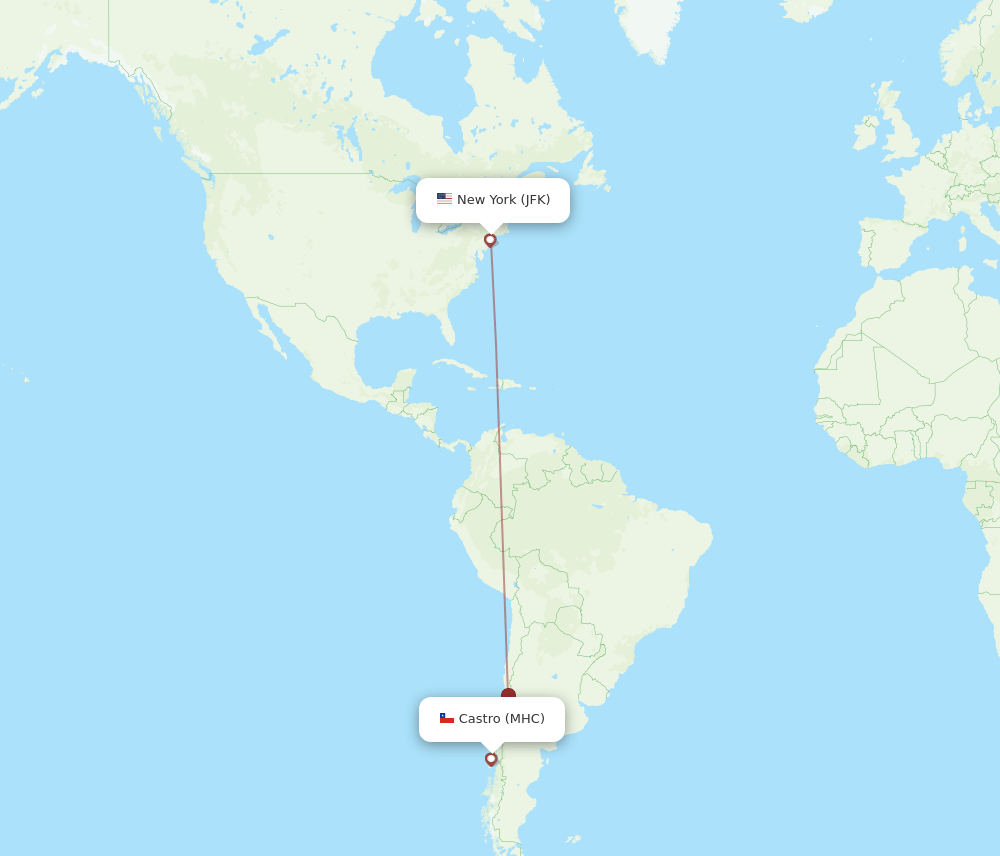 MHC-JFK flight routes