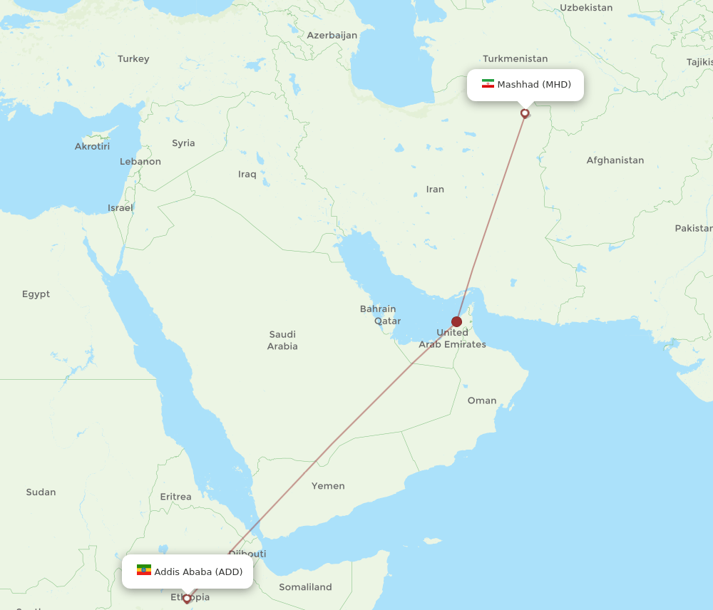 ADD to MHD flights and routes map
