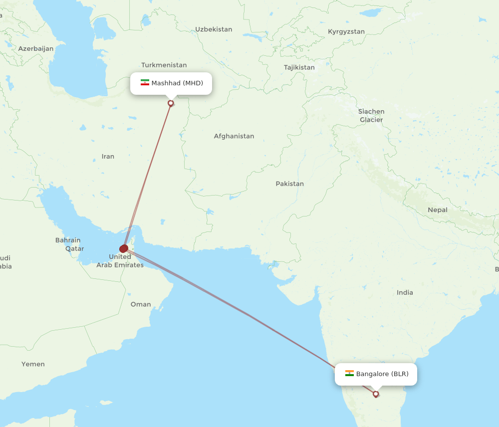 MHD-BLR flight routes