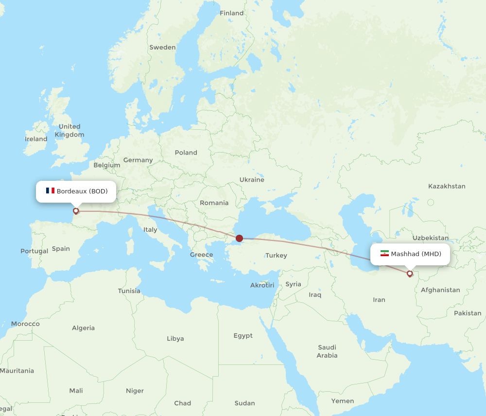 MHD-BOD flight routes