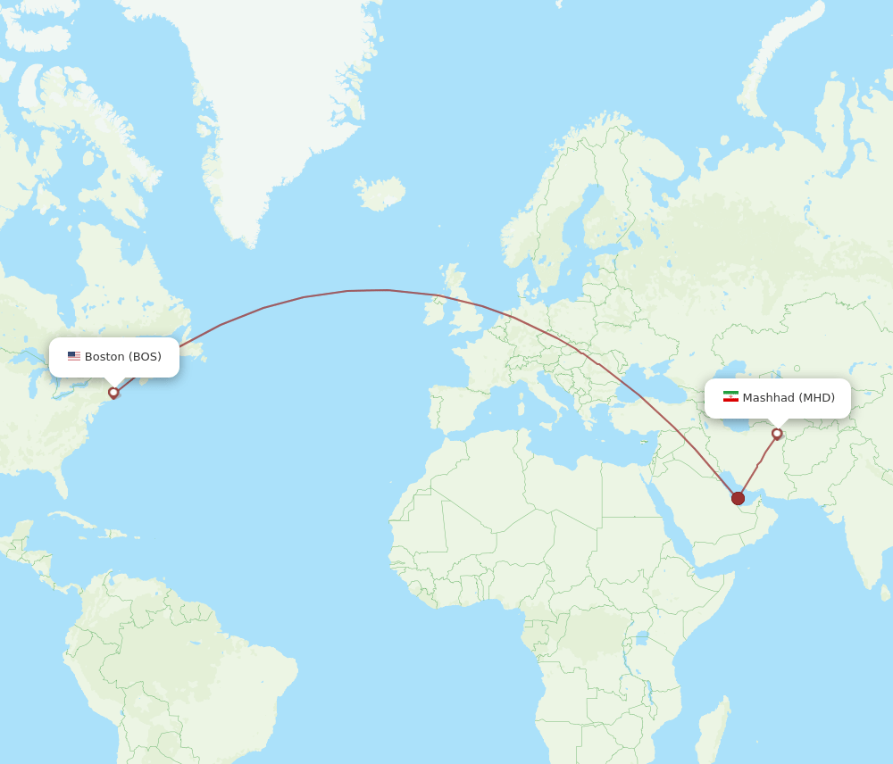 MHD-BOS flight routes
