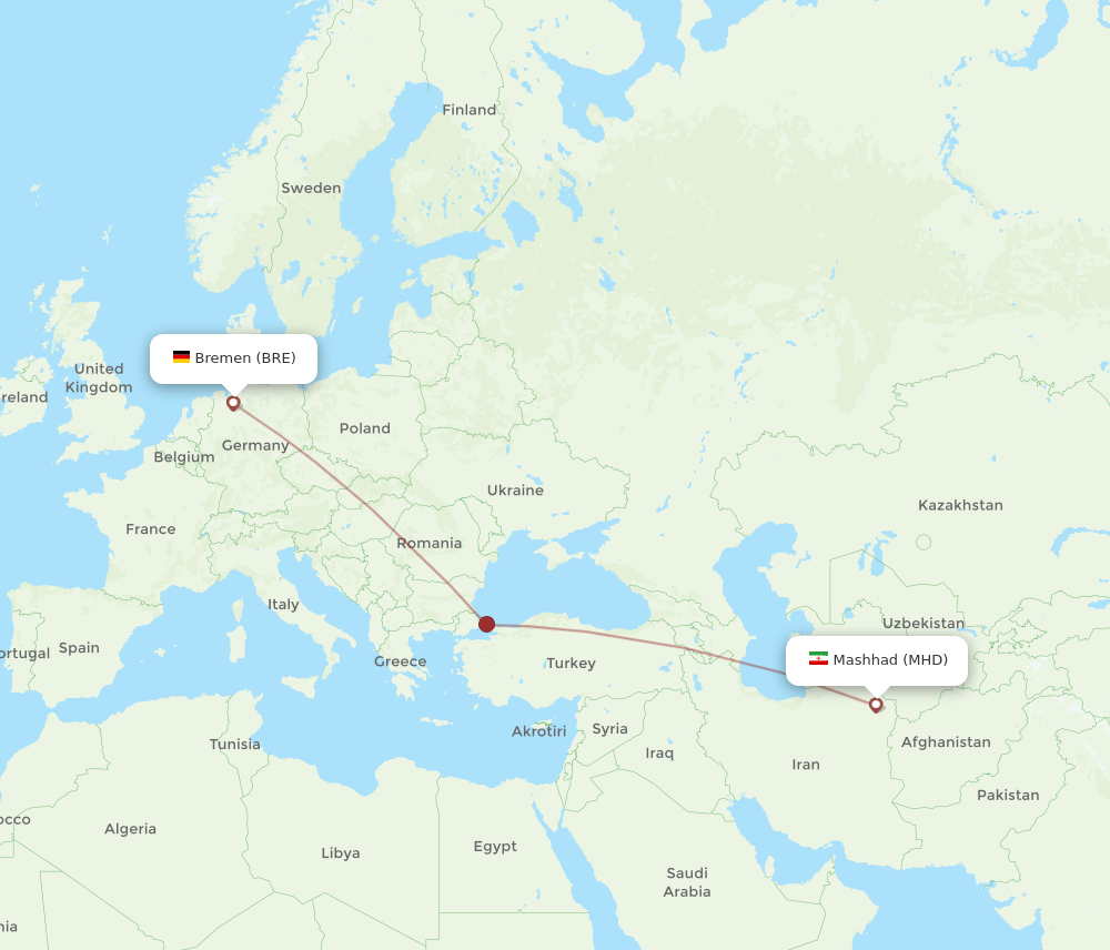 MHD-BRE flight routes