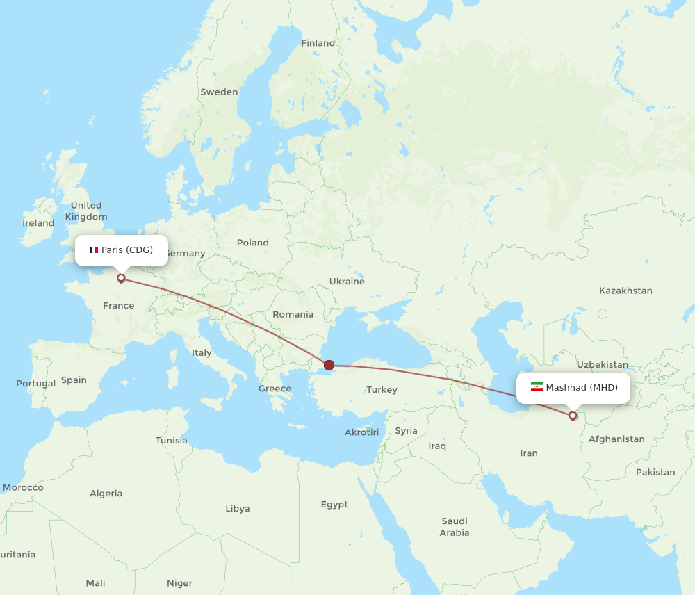MHD-CDG flight routes