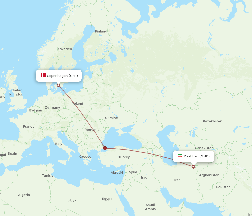 MHD-CPH flight routes