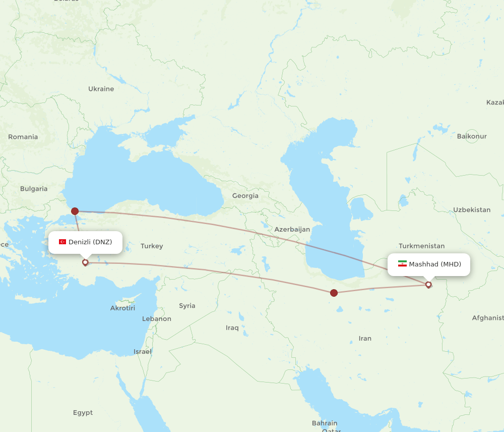 MHD-DNZ flight routes