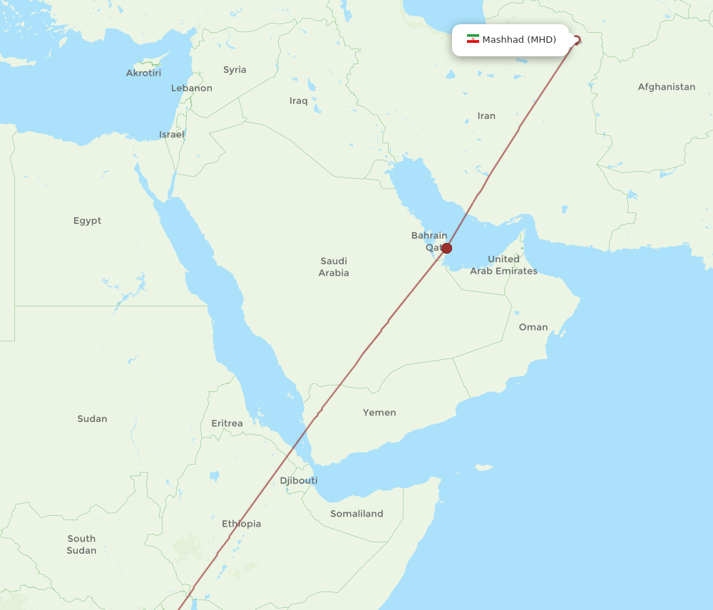 MHD to EBB flights and routes map