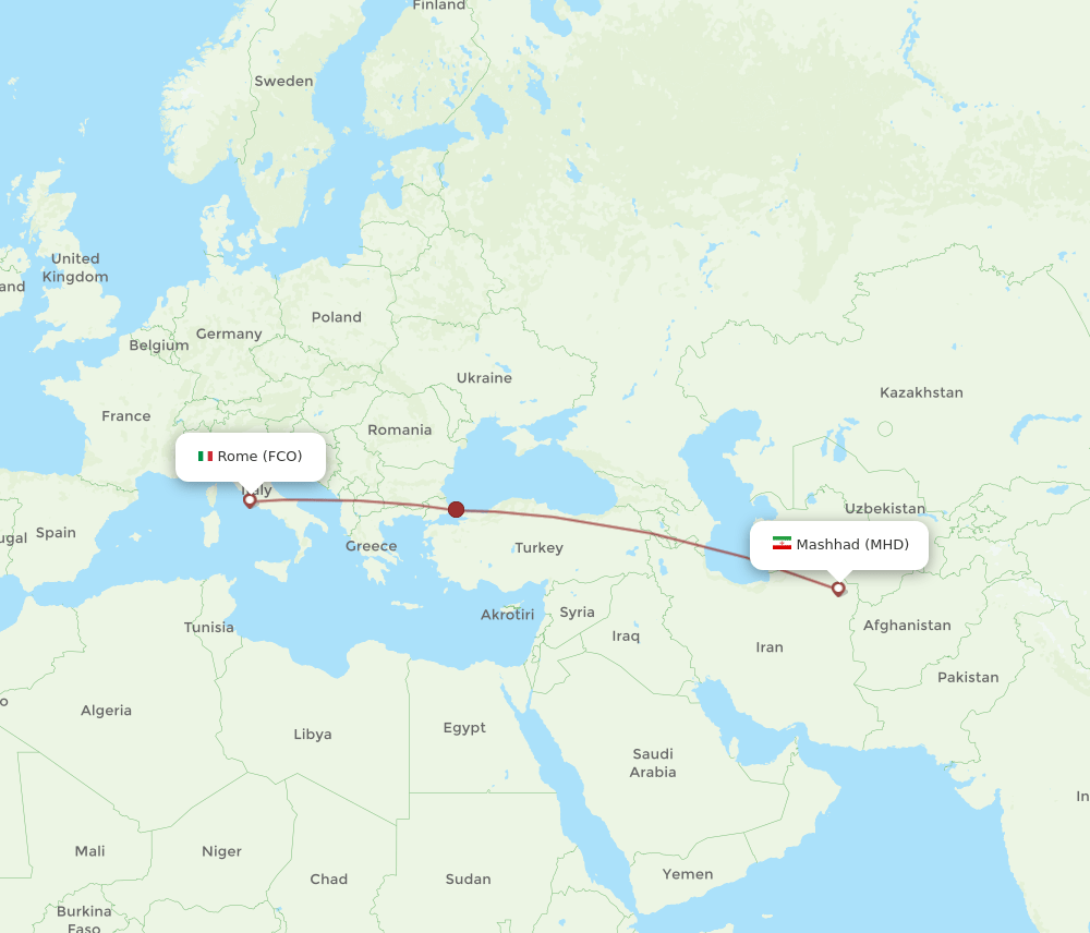 MHD-FCO flight routes