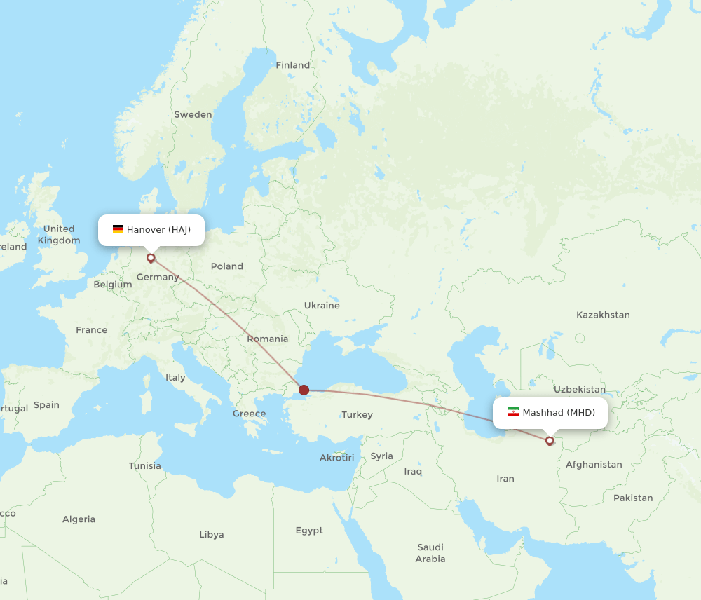 MHD-HAJ flight routes