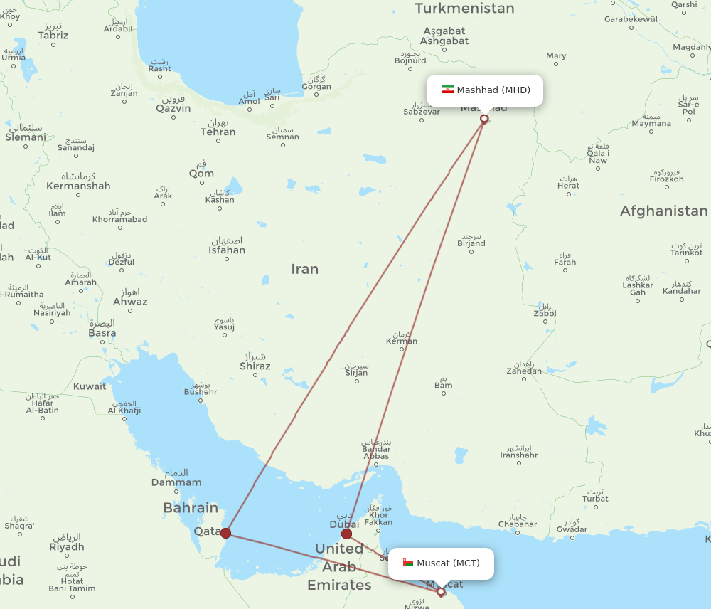MHD-MCT flight routes