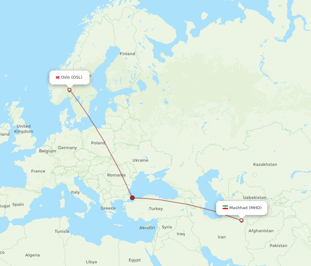 MHD-OSL flight routes
