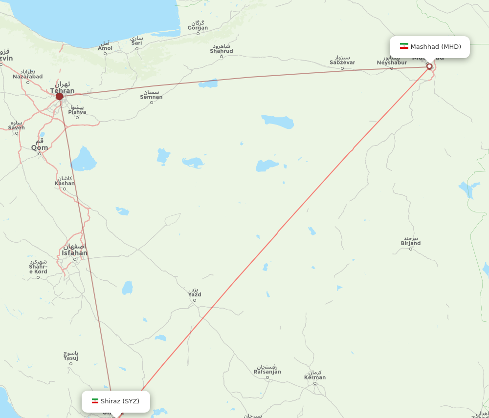 MHD to SYZ flights and routes map