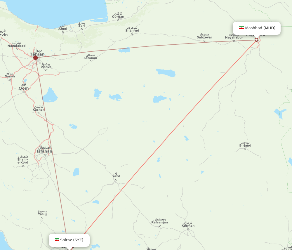 MHD-SYZ flight routes