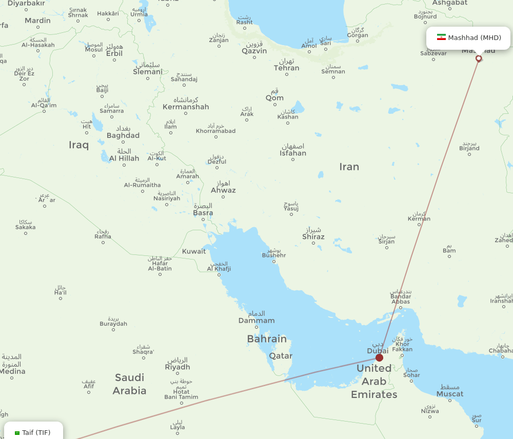 MHD-TIF flight routes