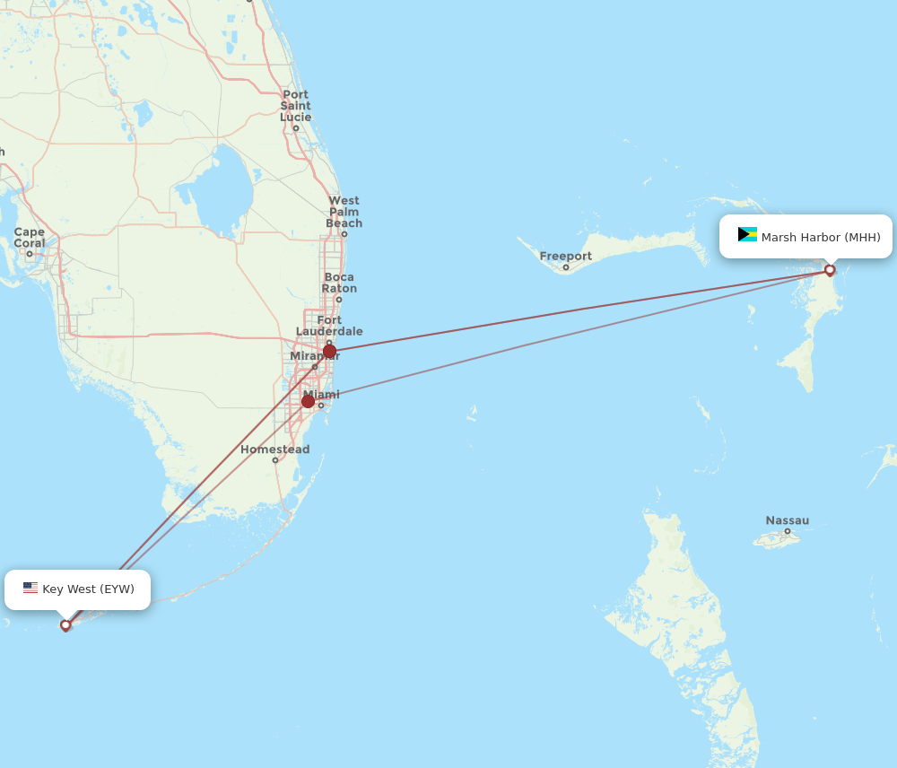 MHH-EYW flight routes