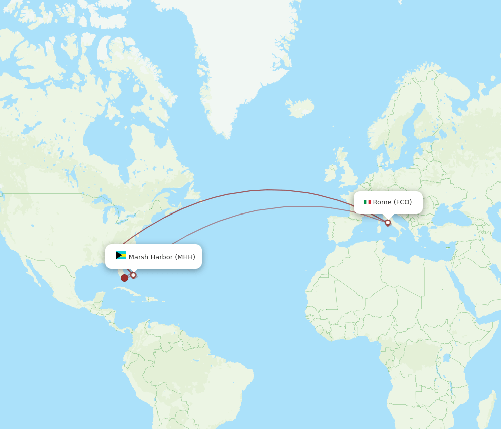 MHH-FCO flight routes