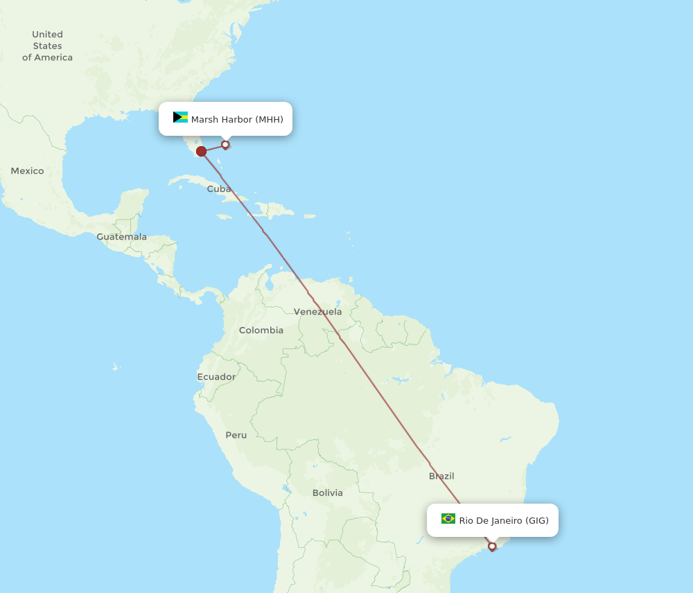 MHH-GIG flight routes