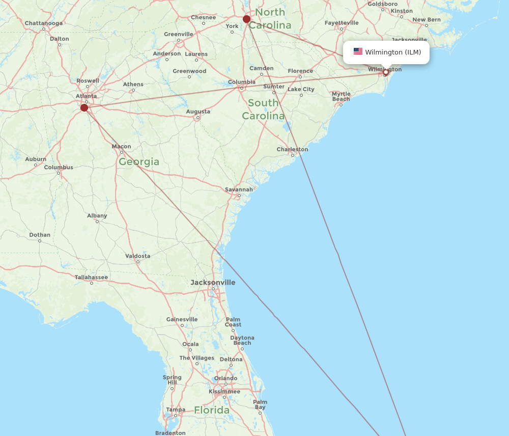 MHH-ILM flight routes