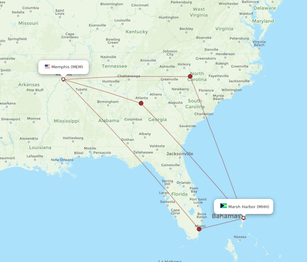 MHH-MEM flight routes
