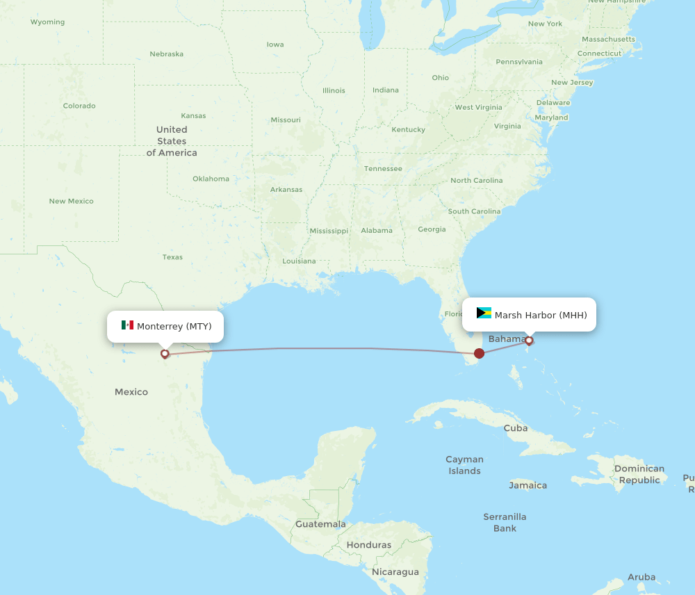 MHH-MTY flight routes