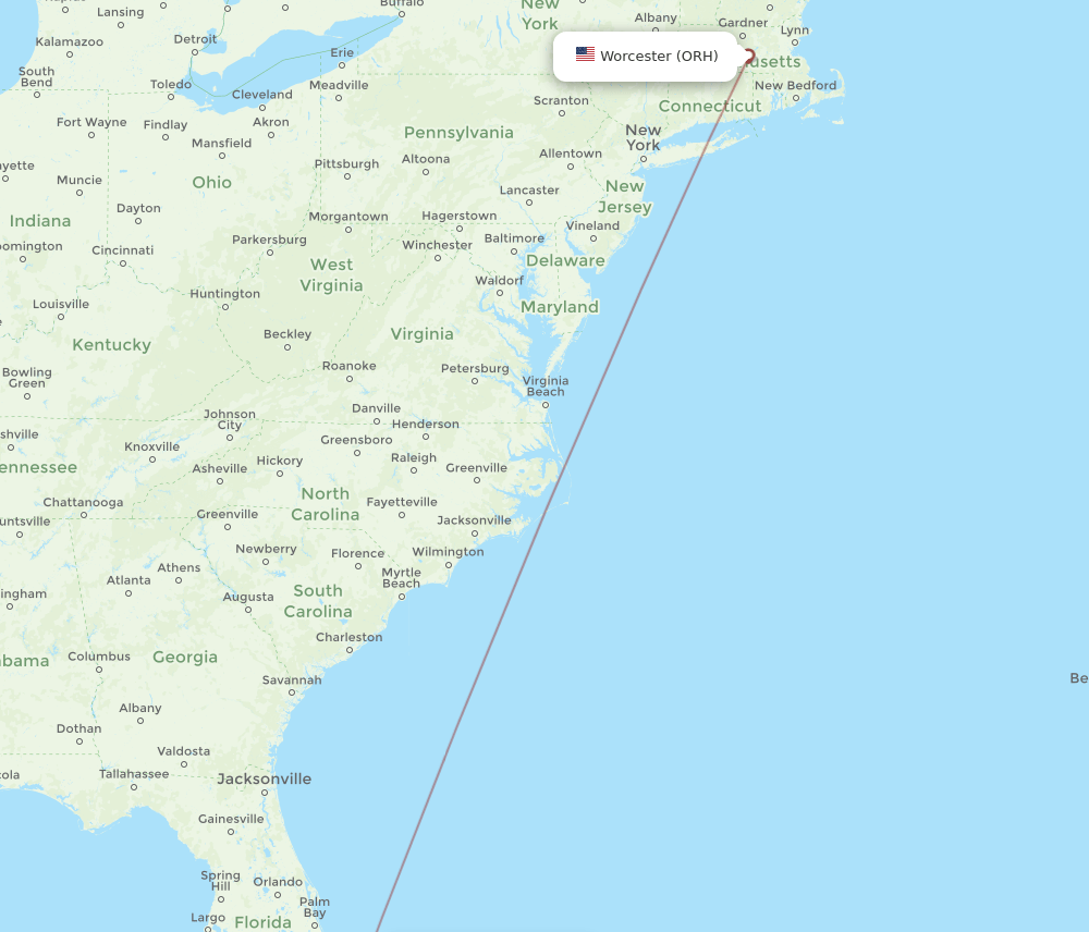 MHH-ORH flight routes
