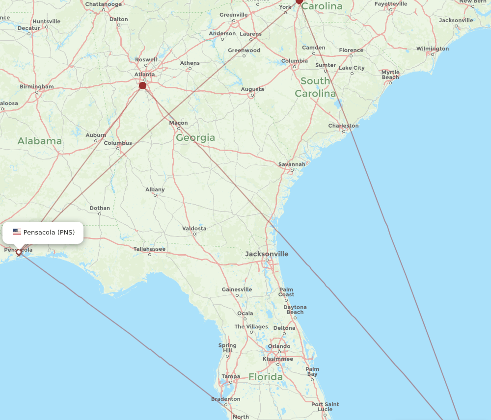 MHH-PNS flight routes