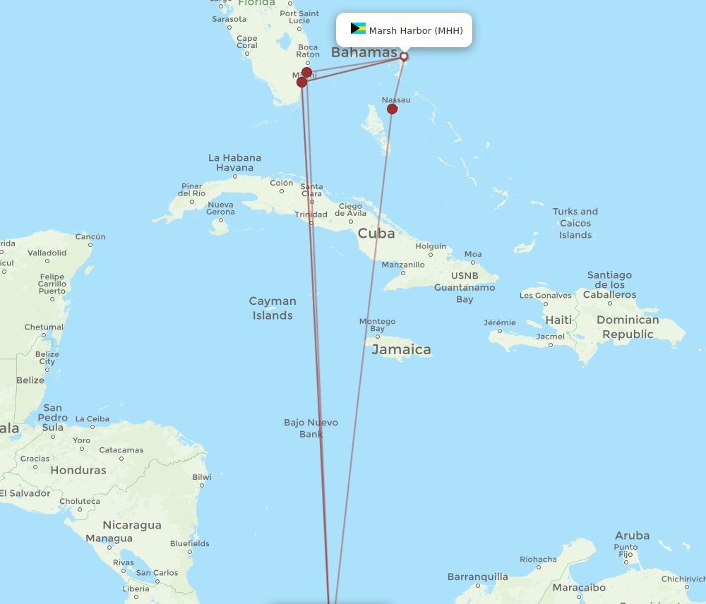 MHH-PTY flight routes