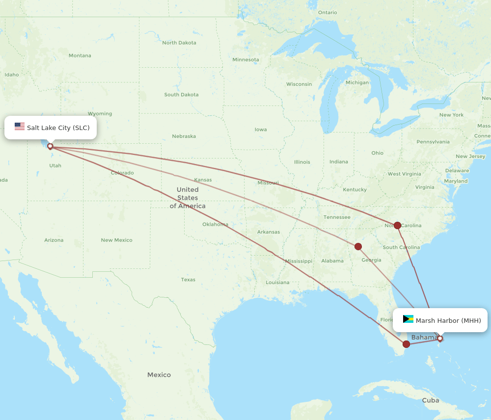 MHH-SLC flight routes