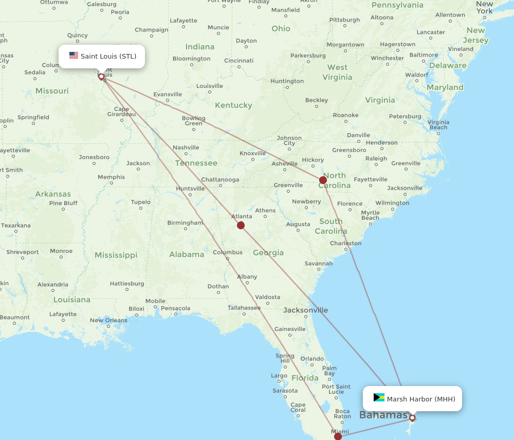 MHH-STL flight routes