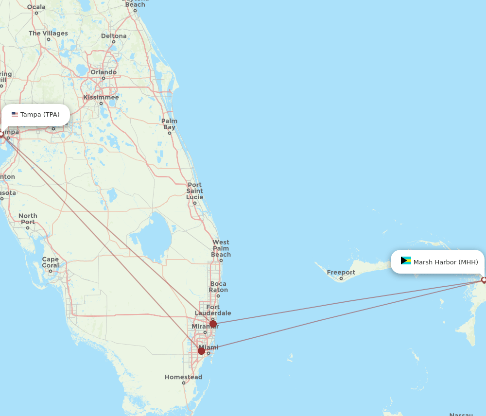 MHH-TPA flight routes