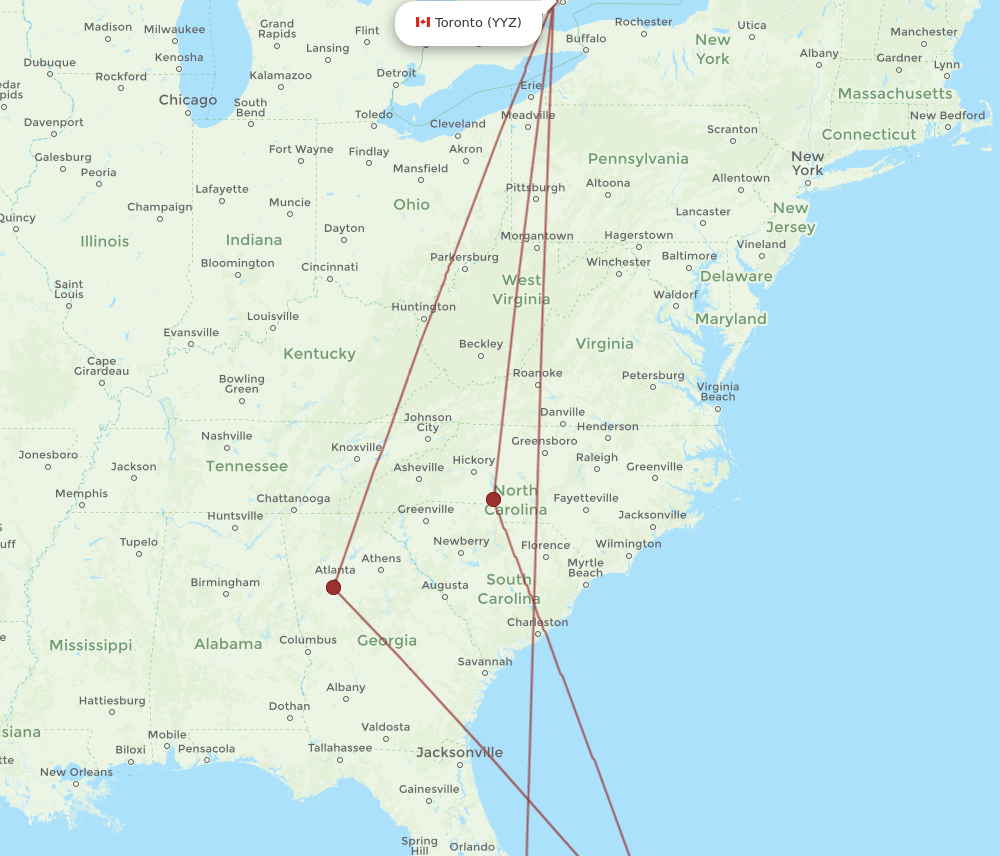 MHH-YYZ flight routes