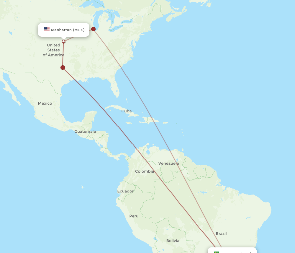 MHK-GRU flight routes