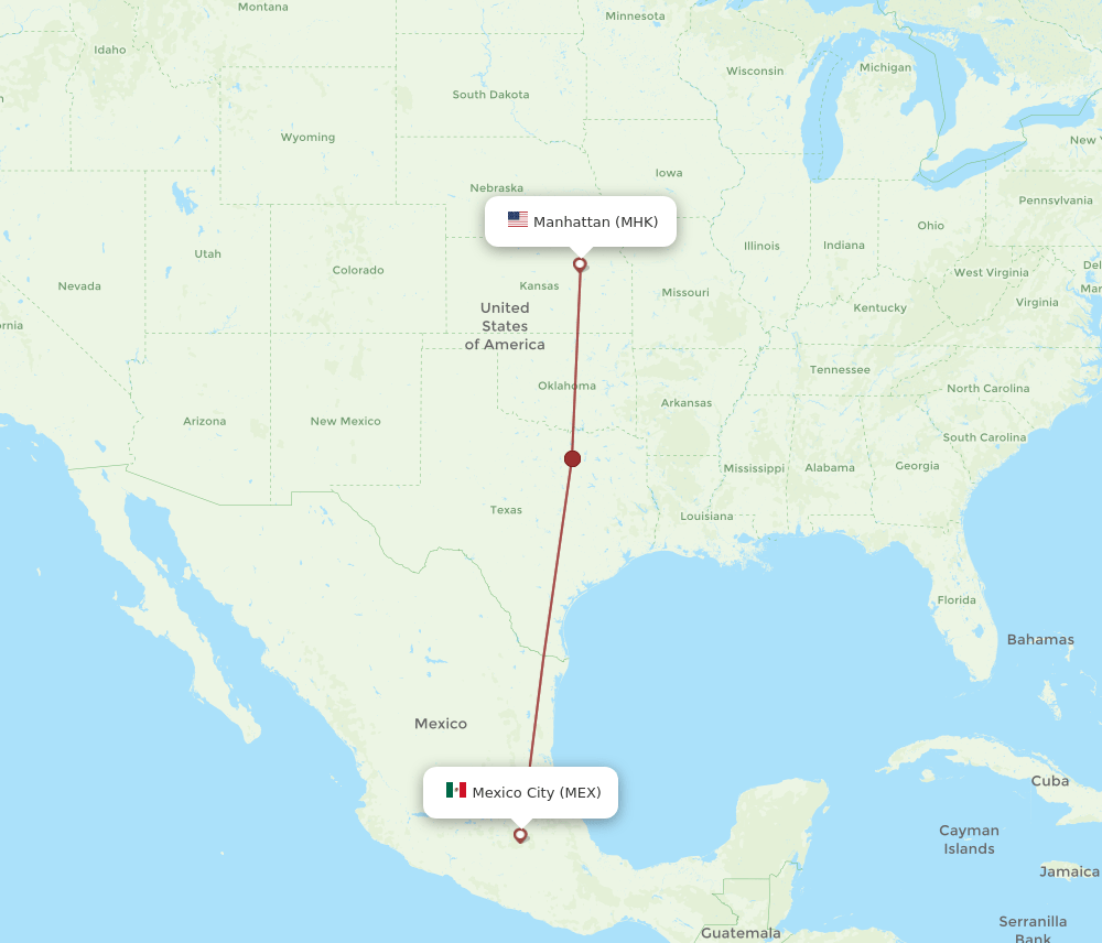 MHK-MEX flight routes