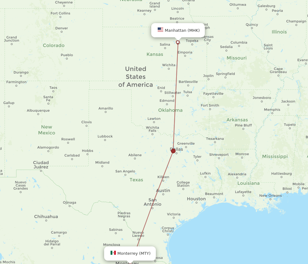 MHK-MTY flight routes