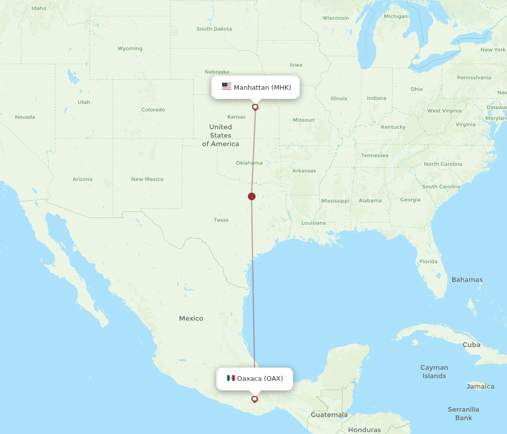 MHK-OAX flight routes