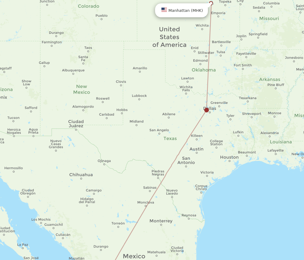 MHK-PVR flight routes