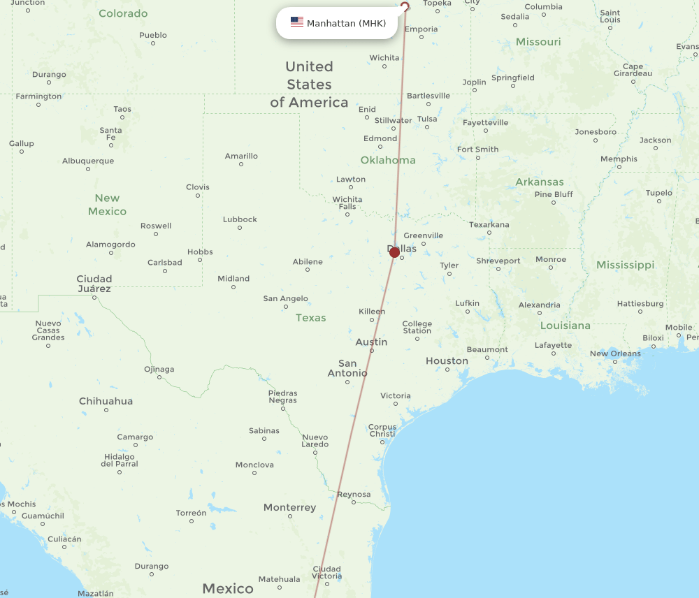MHK-QRO flight routes