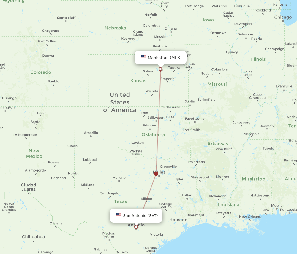 MHK-SAT flight routes