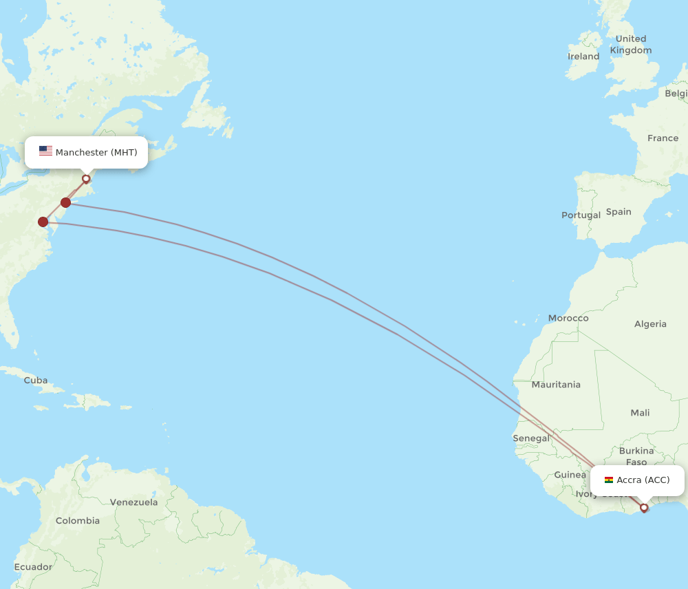 MHT-ACC flight routes