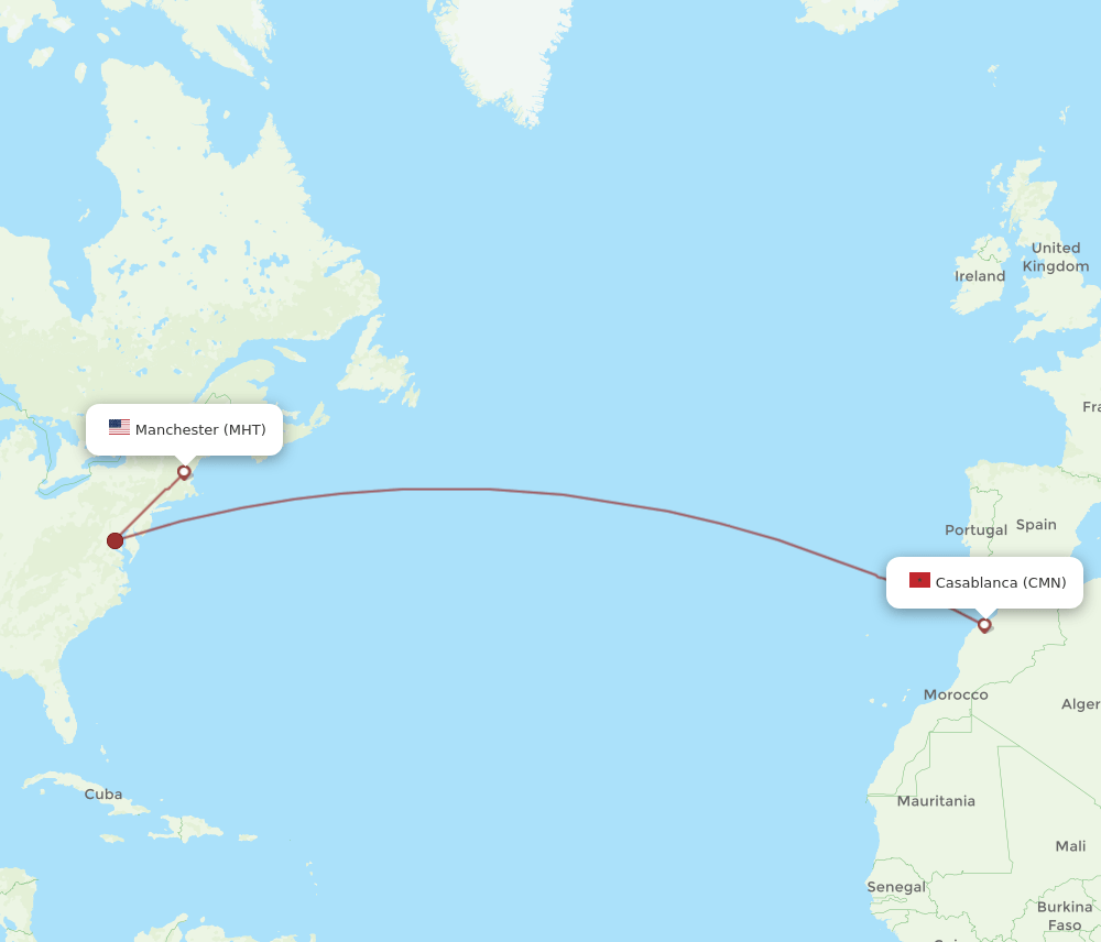 MHT-CMN flight routes