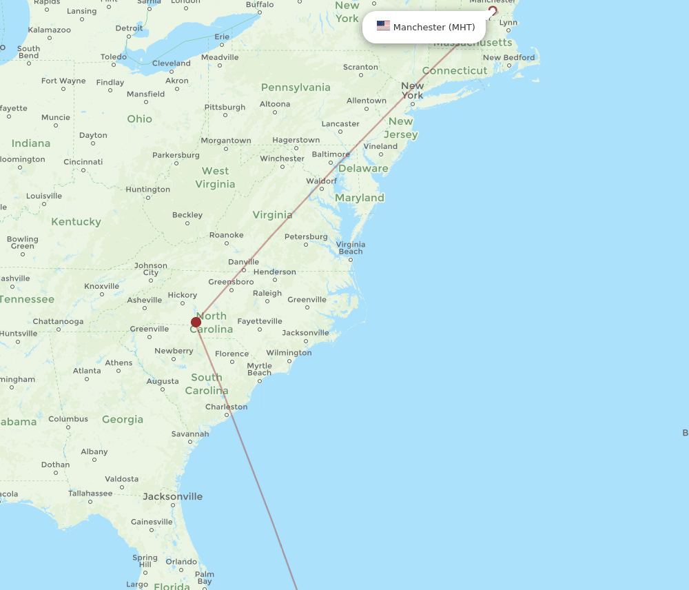 MHT to ELH flights and routes map