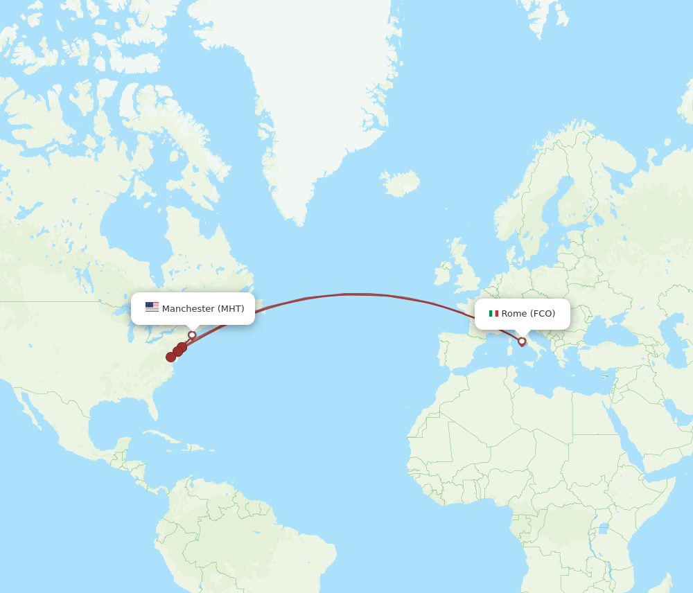 MHT-FCO flight routes