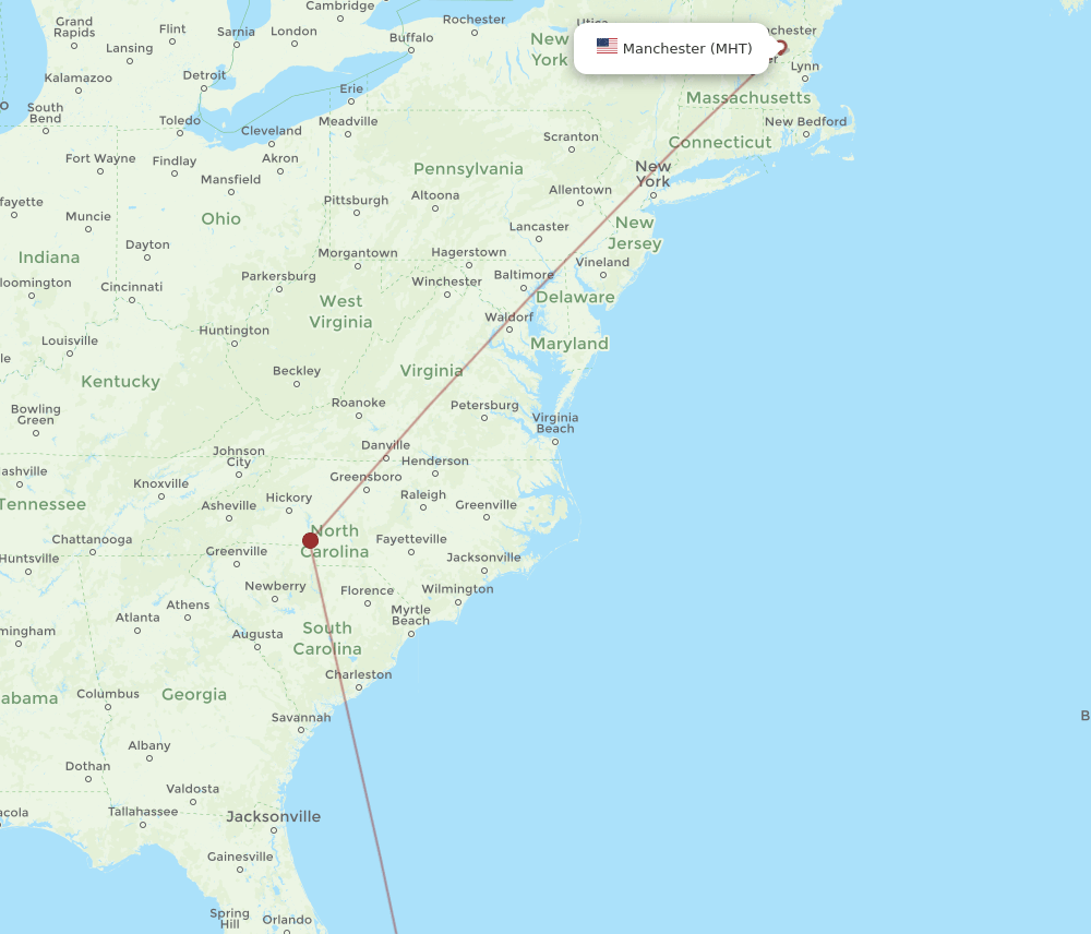 MHT to FPO flights and routes map