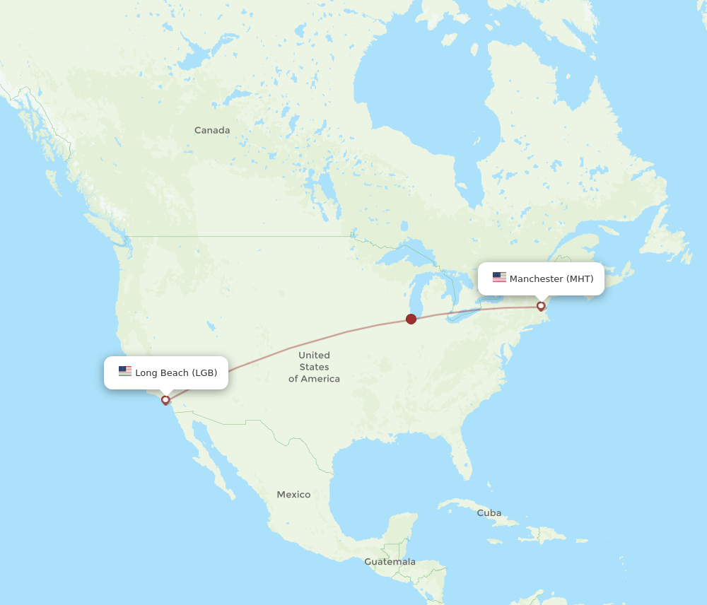 MHT-LGB flight routes